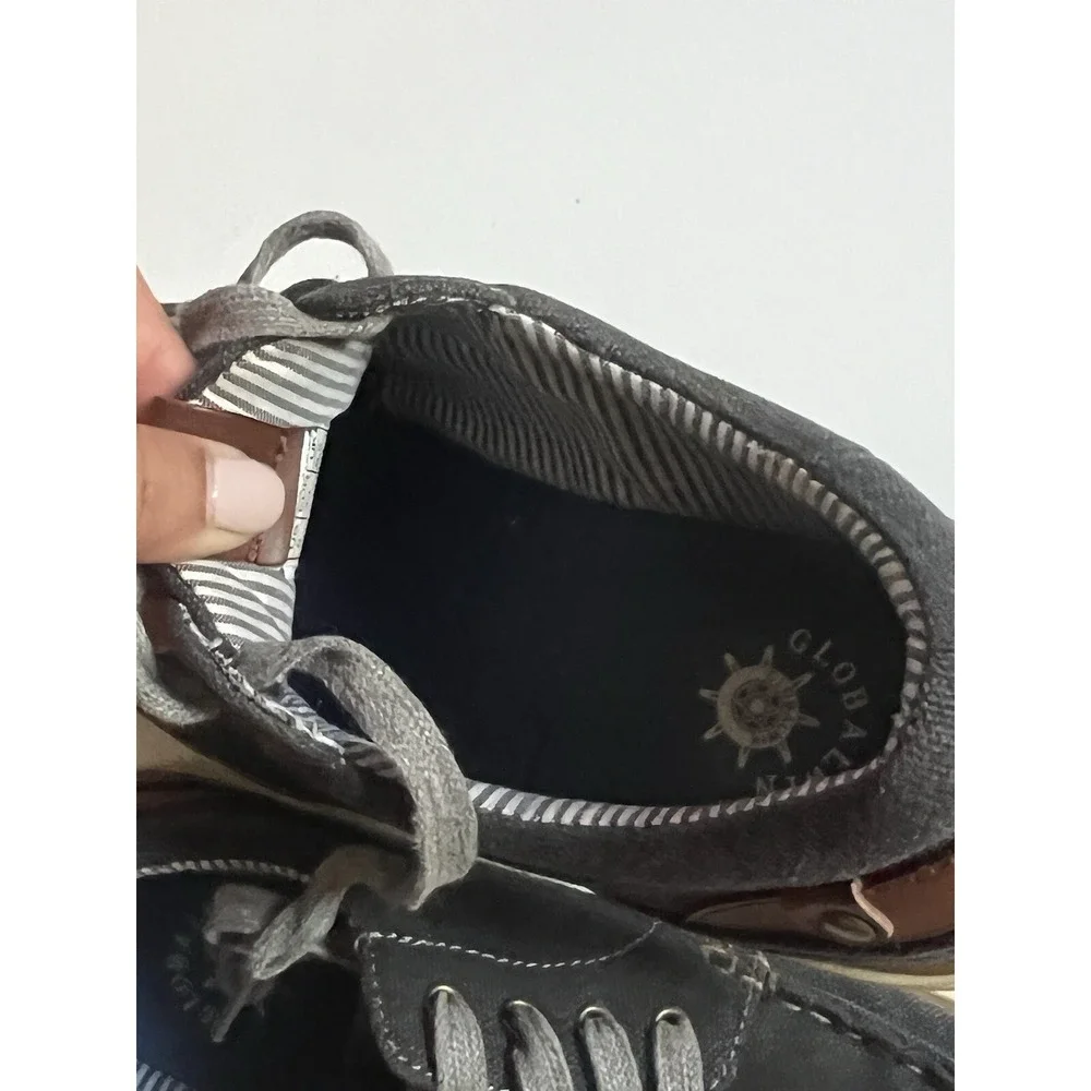 Globalwin Mens Size 9 Boat Shoes‎ M1661-1 Lace Up Textile Loafers Global Win